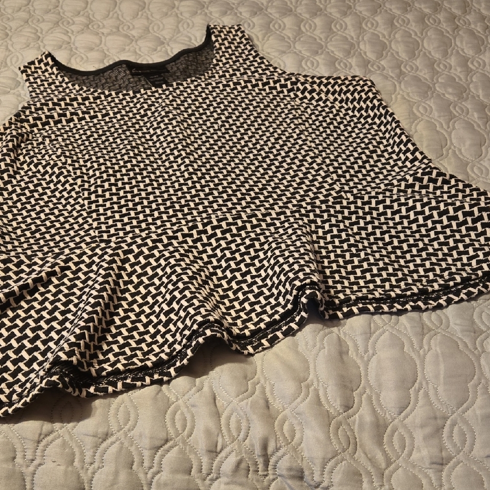 Lane Bryant Monochrome Patterned Top Sleeveless